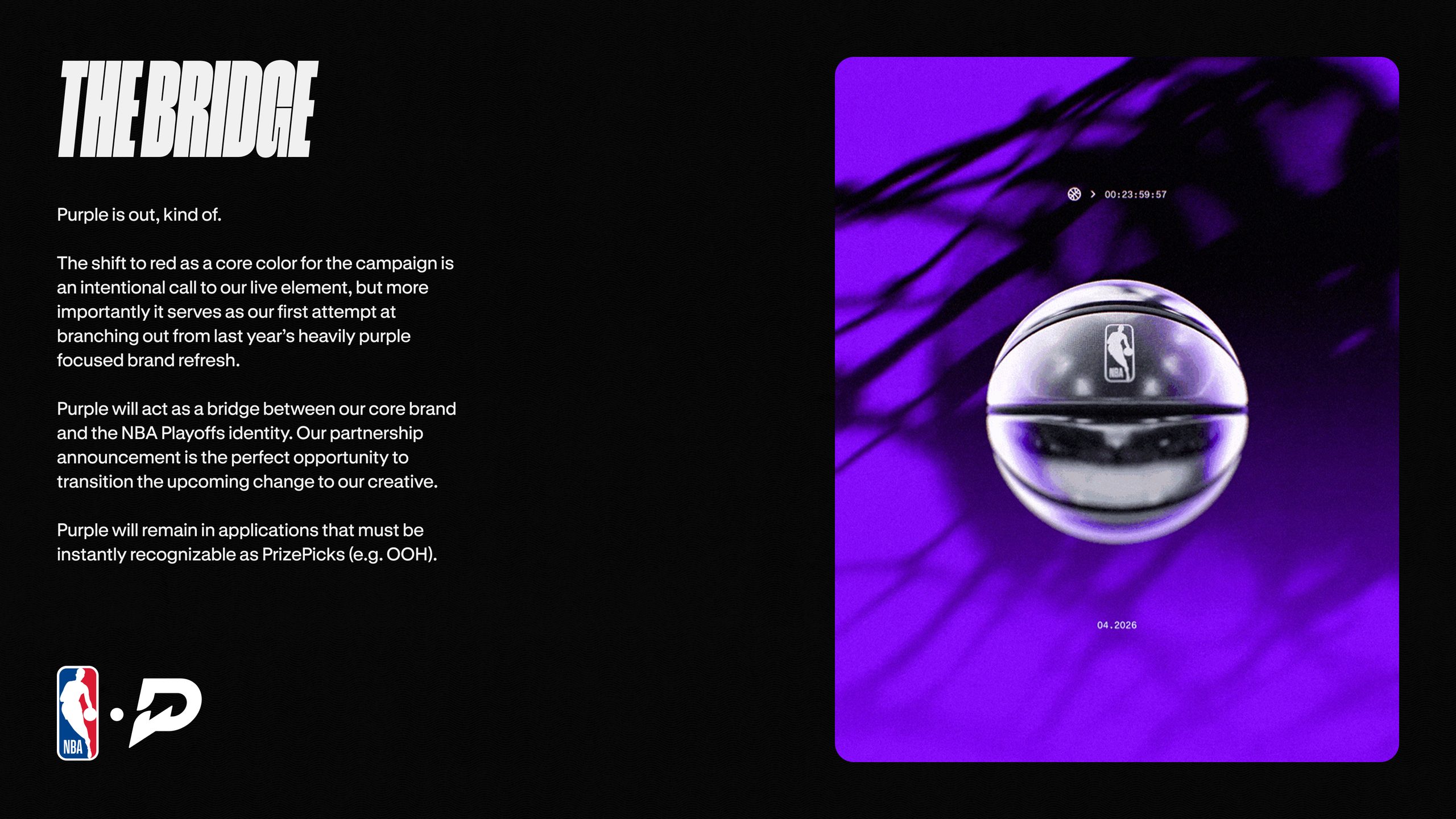 The Bridge — moving the brand from purple to red
