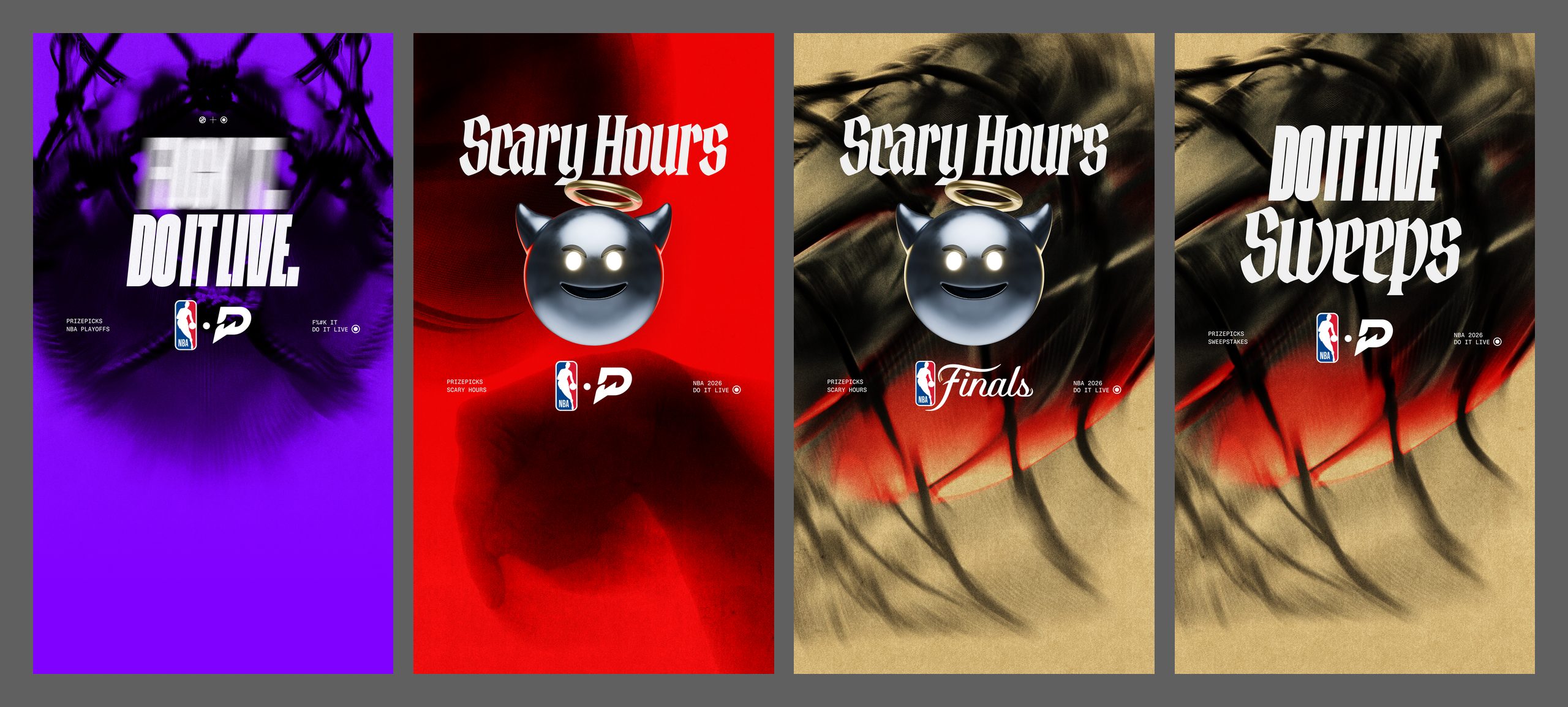 In-app events across all three acts — purple, red, gold