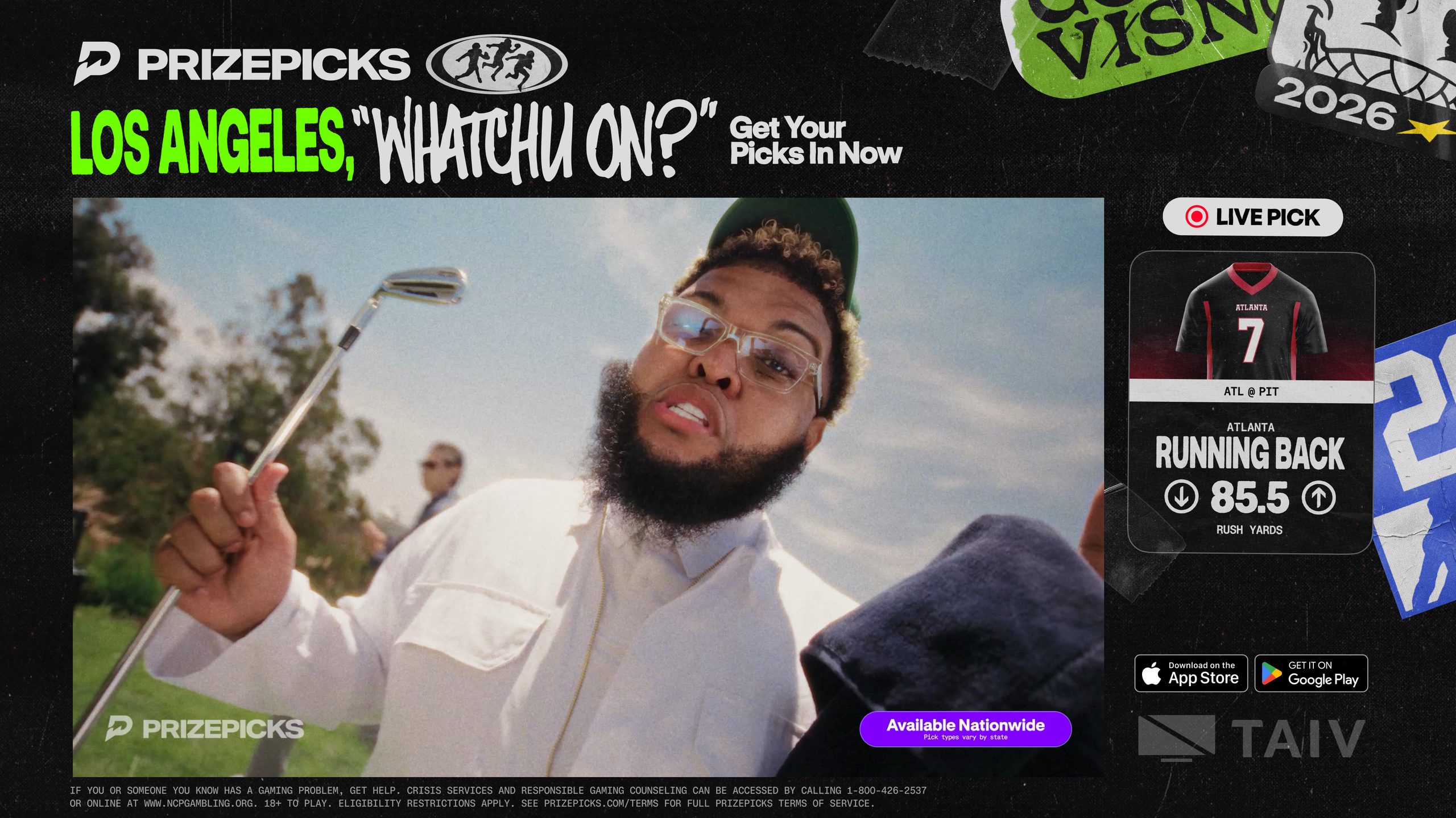 Broadcast L-bar with live picks